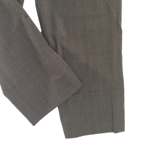 Yune Ho Pants Pinstripe Wide Leg Crop Trouser Pants Lightweight Wool NWT - Picture 6 of 8